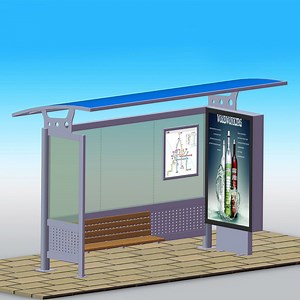 [Hot Item] Outdoor Street Furniture Solar Bus Shelter