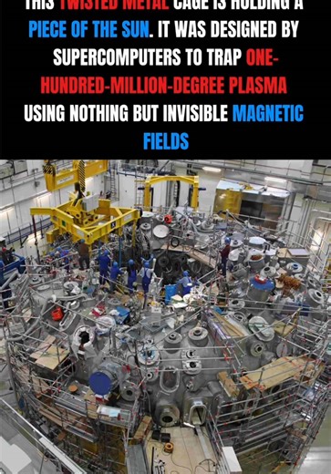 You are looking at the Wendelstein 7-X, the most complex and advanced fusion stellarator ever built. Inside this machine, physicists recreate the exact nuclear reactions that power the stars. To do this, they heat hydrogen gas to temperatures seven times hotter than the core of the Sun. If that superheated plasma touches any physical material, it will melt it instantly and the reaction will collapse. So, engineers designed a mind-bending, asymmetric cage of fifty superconducting magnets. The coi