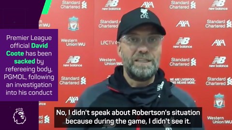 David Coote sacked - what Klopp said after Burnley game in 2020