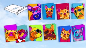 The Best Card Company - 20 Bulk Dog Note Cards Blank (4 x 5.12 Inch) - Adorable Pet Puppy Notecards (10 Designs, 2 Each) - Bold Bulldogs AM3499OCB-B2x10