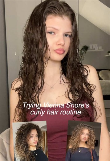Trying @vienna shore 🌞 curly hair routine🫶🏻 #curlyhair #curls #curlyhairroutine #curlyhairtutorial @Olaplex @Umberto Giannini @Camille Rose
