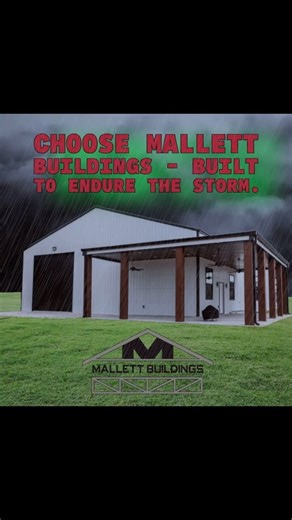 MALLETT BUILDINGS: BUILT TO LAST We’ve weathered hurricanes and still have over 20,000 buildings standing strong💪🏽, call us today to join the family of satisfied customers and ensure your buildings resilience! 337-214-0428 | Mallett Buildings
