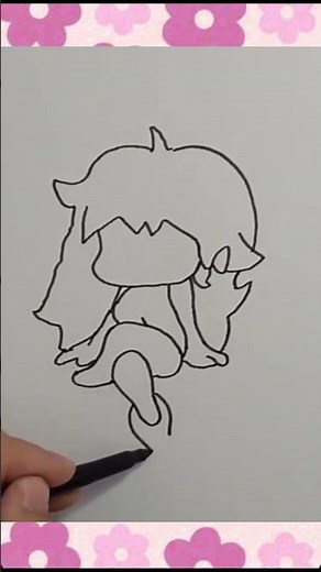 How to draw Girlfriend from Friday Night Funkin #shorts #fyp