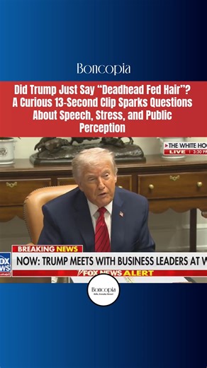 Did Trump Just Say “Deadhead Fed Hair”? A Curious 13-Second Clip Sparks Questions About Speech, Stress, and Public Perception On December 10, 2025, a brief Fox News moment went viral: while criticizing Federal Reserve policy, President-elect Trump appeared to slur “We have a deadhead Fed chair” into something that sounded like “deadhead fed hair.” Yet when they involve high-profile leaders, these seconds are magnified, dissected, and often turned into memes within minutes. It reminds us how much