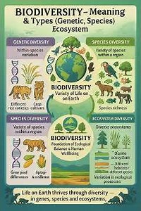 Types of Biodiversity Explained in 45 Sec | Genetic, Species, Ecosystem | UPSC GS-III