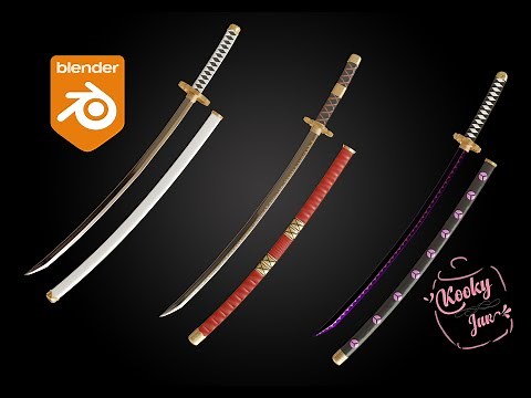 Roronoa Zoro Katanas |One Piece| Blender Timelapse