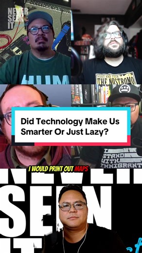Did Tech Make Life Easier Or Did It Make Us Stop Thinking? We look back at the pre-GPS era, printing MapQuest pages, getting lost, and living without social media poisoning our brains 24/7. Listen to the full discussion AVAILABLE NOW and like, comment, and subscribe. . . . #TechnologyDebate #90sLife #MapQuest #PreGPS #TechDiscussion