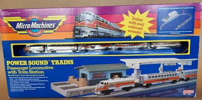 Micro Machines Trains-American Passenger-1990-Includes Station  14 Track Pieces | eBay