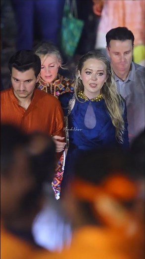 Donald Trump’s daughter Tiffany Trump with her husband participates in the Ambani’s Ganpati visarjan