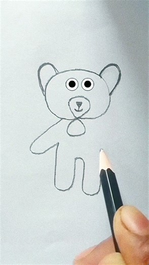 Cute Teddy Bear Drawing 🧸✏️ | Easy Pencil Sketch | #youtubeshorts