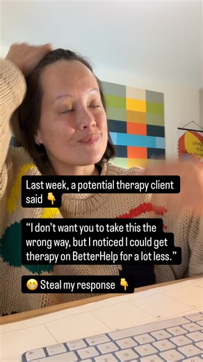 Kelley Stevens • Private Practice Pro ®• Therapist • Consultant on Instagram: "First, comment the word SCRIPTS to snag a copy of my Private Practice Scripts Book. Now, here is how I responded 👇 Before I answered out loud, I took a deep breath. I reminded myself that people looking for therapy are being inundated with ads every single day for therapy tech platforms. It is incredibly normal for clients to know very little about how those platforms actually work. It is also very normal for people 