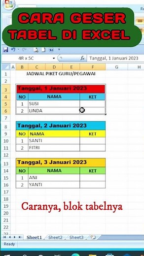 HOW TO SHIFT A TABLE IN EXCEL
