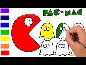Cómo Dibujar y Colorear Pac Man y Las Fantasmas