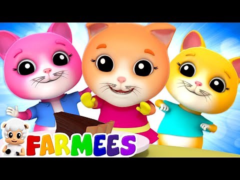 Three Little Kittens | Cat Song | Nursery Rhymes & Kids Songs | Baby Animal Cartoon | Farmees