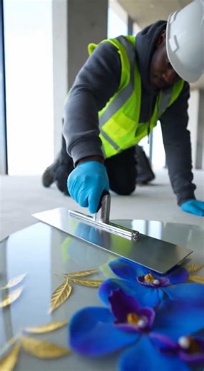 Beautiful Flower 3D Epoxy work! Most Satisfaction video ever #epoxyfloor #satisfying #diy #short