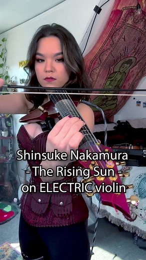Playing Shinsuke Nakamura’s entrance theme the Rising Sun on electric violin #wwe #shinsukenakamura #wrestlemania #electricviolin #therisingsun @wwe @