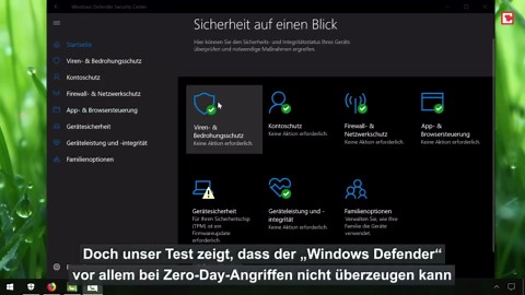 Windows Defender im Virenscanner-Test