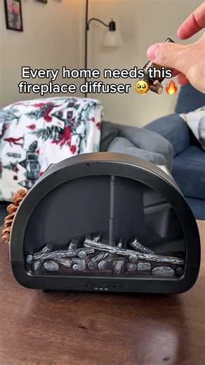 This fireplace humidifier is perfect for the home 🪵 #humidifier #diffuser #homedecor #fireplace