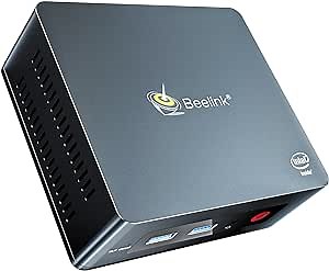 Beelink Mini PC, GK35 8G DDR3 128GB SSD with Intel Celeron J3455 Processor(up to 2.3GHz) Mini Computer, Support 4K Dual HDMI, BT4.0, WiFi 5, Gigabit Ethernet, 4USB3.0, Support Auto Power On