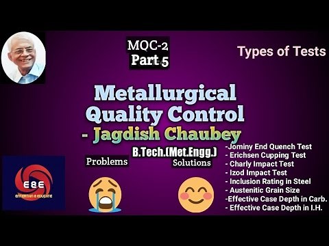 MQC-2 Part 5 on Determination of Non Metallic Inclusions in Steel- Jagdish Chaubey
