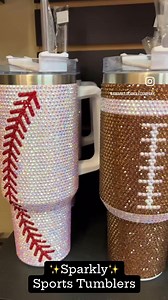 🏀RHINESTONE TUMBLER🏈 Everyone loves these Rhinestone Sports Tumblers! Take a little sparkle to the next game. Hurry and grab yours! 40oz, only $49.99. | Amarillo Candle Company