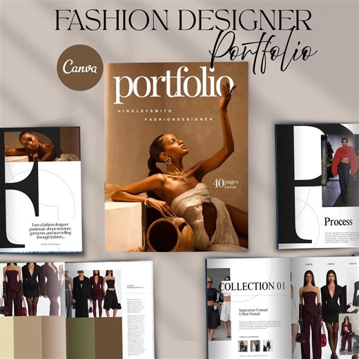 Portfolio Template | Canva Template | Minimal Editorial Design | Creative Folio Layout Booklet | Designer Project Portfolio - Etsy