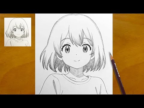 Cute Anime Girl Drawing || Step by Step Anime Sketch || Easy Tutorial