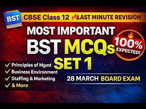 CBSE Class 12 BST 🔥 Set 1 Most Important MCQs 28 March Board Exam 2026 Last Minute Revision