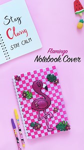 50K views · 384 reactions | 囹✨ How to make this beautiful Flamingo Notebook Cover with easy steps  #diynotebook #FlamingoCraft #cutestationery #easydiy #craftideas #backtoschool #notebook #handmade #tutorial #howto | D.I.Yay | Facebook