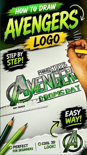How to draw Avengers logo easily! 🔥✏️ #Avengers #Drawing #Art #Shorts #Marvel