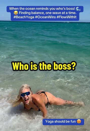 Yoga ocean = the ultimate balance test! 🌊✨ Falling, laughing, and flowing with the waves—because yoga should be fun! #BeachYoga #GoWithTheFlow #SaltySoul #BeachYoga #OceanWins #SaltySoul #WaveChaser #YogaFails #GoWithTheFlow #SunKissed #NatureIsMyStudio #YogaJourney #SeaBreezeVibes #BalanceChallenge #WarriorPose #MindBodyBeach