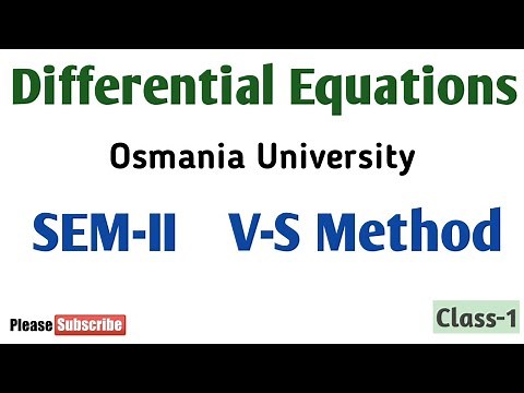 Introduction About SEM-II//Differential Equations//V-S Method