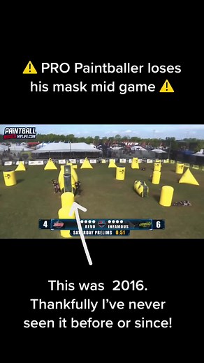 Paintball Goggles Fall Off During Professional Match