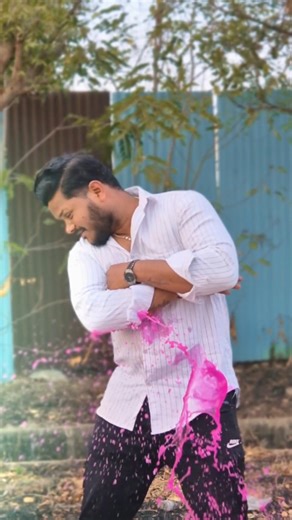 in adavnce Happy holi 💛🩷#holi #sairat #lovecuples #couple #reels