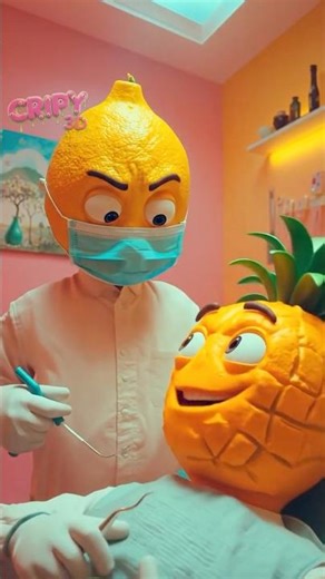 “Lemon Dentist vs Pineapple Patient 🍋🍍😂 | 3D Horror Comedy by Cripy3D”