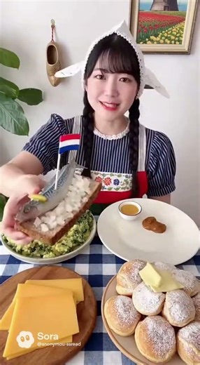 国特有の衣類 食事 《オランダ》 #モッパンasmr #モッパン#民族衣装 #オランダ