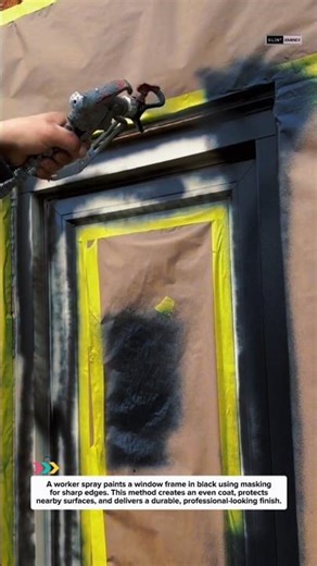 Black Spray Painting Window Frame | Smooth Finish & Pro Technique