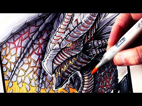 Let's Draw a LAVA DRAGON - FANTASY ART FRIDAY