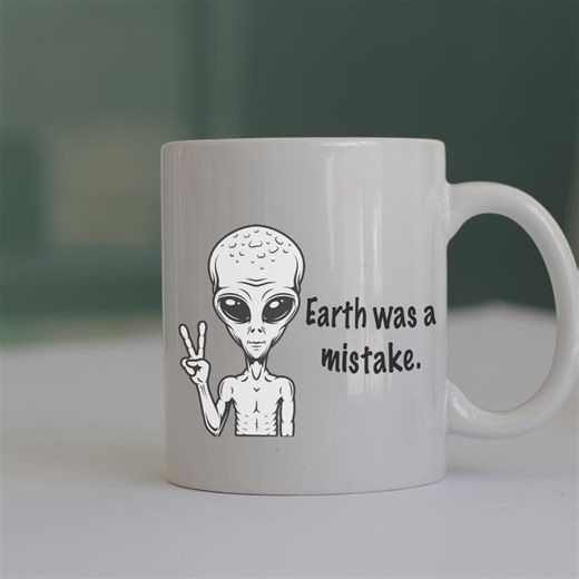 Alien Mug, Cute Space Coffee Cup, Sci Fi UFO Espresso Mug, Alien Lover Gift, Novelty Christmas Mug, Space Themed Cup - Etsy