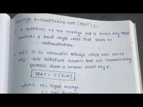 Message authentication code|| Hash function ||CNS unit -3||