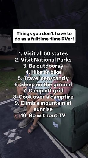 Or you can do them all!! Again let’s make it normal where we don’t try to tell people what they are doing is wrong. The great thing about RV life is you get to choose how you do it. If you want to see all 50 states do it, if not don’t. If you want to stay in parking lots or campgrounds that’s your choice. You can sit inside and watch TV all day every day if that’s what you want to do. What else would you add to the list? #rvlife #rvliving #camping #fulltimerv #fulltimervers #camplife #rv #camper