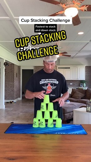 Family Cup Stacking Challenge Fun and Competition