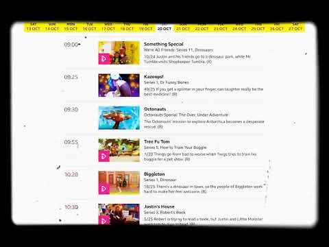 CBEEBIES SCHEDULE 20 OCTOBER 2018