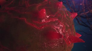 various viruses flying in space . simulation of viruses and other forms of bacteria