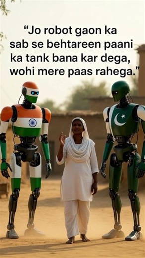 گاؤں کا سب سے بڑا پانی کا ٹین کس نے بنایا؟ پاکستانی یا انڈین روبوٹ؟”