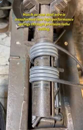 Precision Spring Coiling: Lathe Machine in Action​#Machining #Engineering #DIYWorkshop