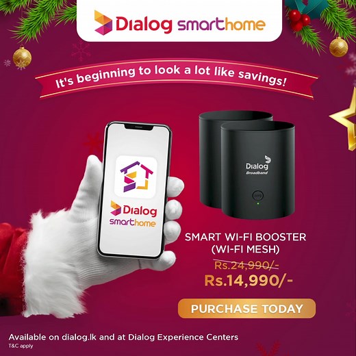 15K views · 28 reactions | Dialog Smart Wi-Fi Booster with the latest technology that eliminates areas with low Wi-Fi coverage at home. ❄️ Enjoy a stronger internet experience with multiple devices connected to your Wi-Fi with Dialog Smart Wi-Fi Booster. Remotely control via the Dialog Smart Home App from anywhere, anytime! To buy visit https://dialog.lk/smarthome-devices/dialog-home-wi-fi-mesh-ax-1800 or Dialog Experience Centers! | Dialog Axiata | Facebook