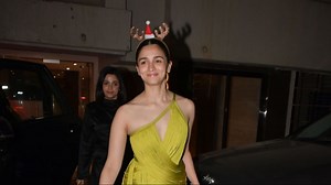 Alia Bhatt in Rs 2 lakh fringe dress spreads Christmas cheer. See pics