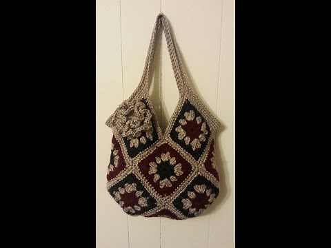 How to Crochet a Bag Pattern Tutorial - 13 Granny Square Bag