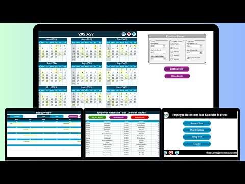Employee Retention Task Calendar In Excel